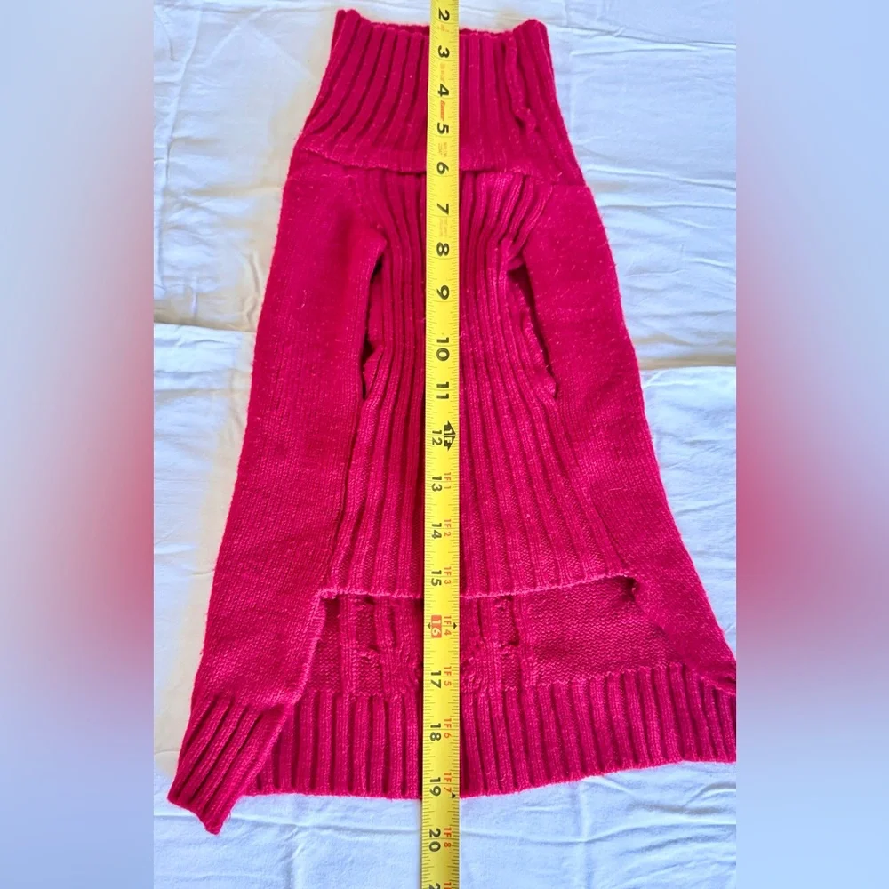 Red Cable Knit Dog Sweater w Turtleneck